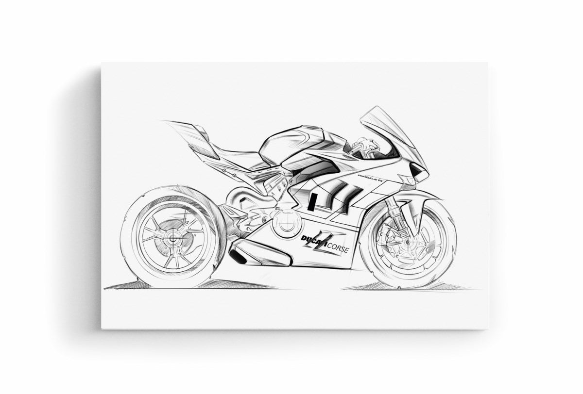 Ducati Bike Sketch with Frame