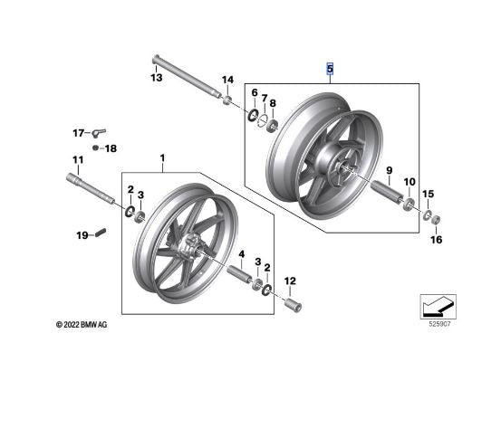 BMW M Aluminum Forged Rim, Black 6.00X17 (36317108544)