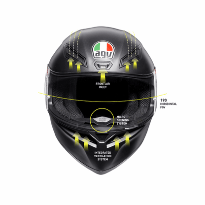 AGV K1 Helmet - Matte Black - High Road Motorsports - Motorcycle Helmet - 7501923531 - AGV