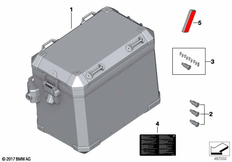 BMW Aluminum Cases, Left (77418414629) - High Road Motorsports - Hard Cases - 77418414629 - BMW