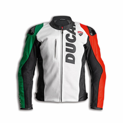 Ducati Tricolore Leather Perforated Jacket - High Road Motorsports - Motorcycle Jacket - 981093546 - Ducati