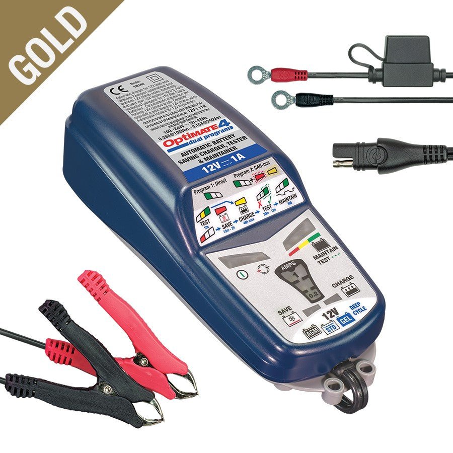 Optimate 4 Dual Program 9 Step 12V Battery Charger - High Road Motorsports - Battery Charger - 3807-0429 - Optimate