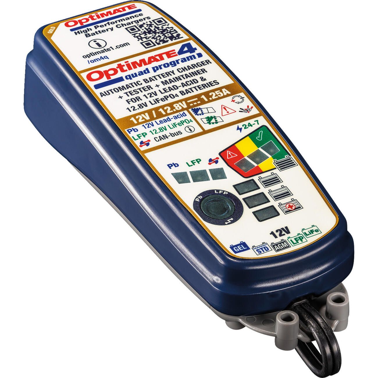 OptiMATE 4 Quad Program Battery Charger 12V 9 Step - High Road Motorsports - Battery Charger - 08-4140 - Optimate