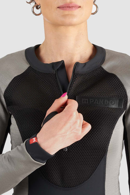 PANDO MOTO Bia Women's Armored Body Suit - High Road Motorsports - Armored Body Suit - BIA-GREY-XXS - Pando Moto
