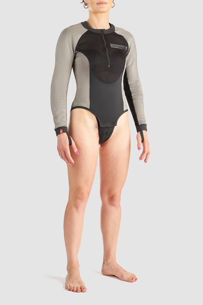 PANDO MOTO Bia Women's Armored Body Suit - High Road Motorsports - Armored Body Suit - BIA-GREY-XXS - Pando Moto