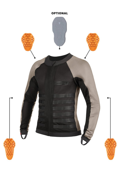 PANDO MOTO Commando Armored Shirt - High Road Motorsports - Armored Shirt - COMMANDO-UH-GREY-XXS - Pando Moto