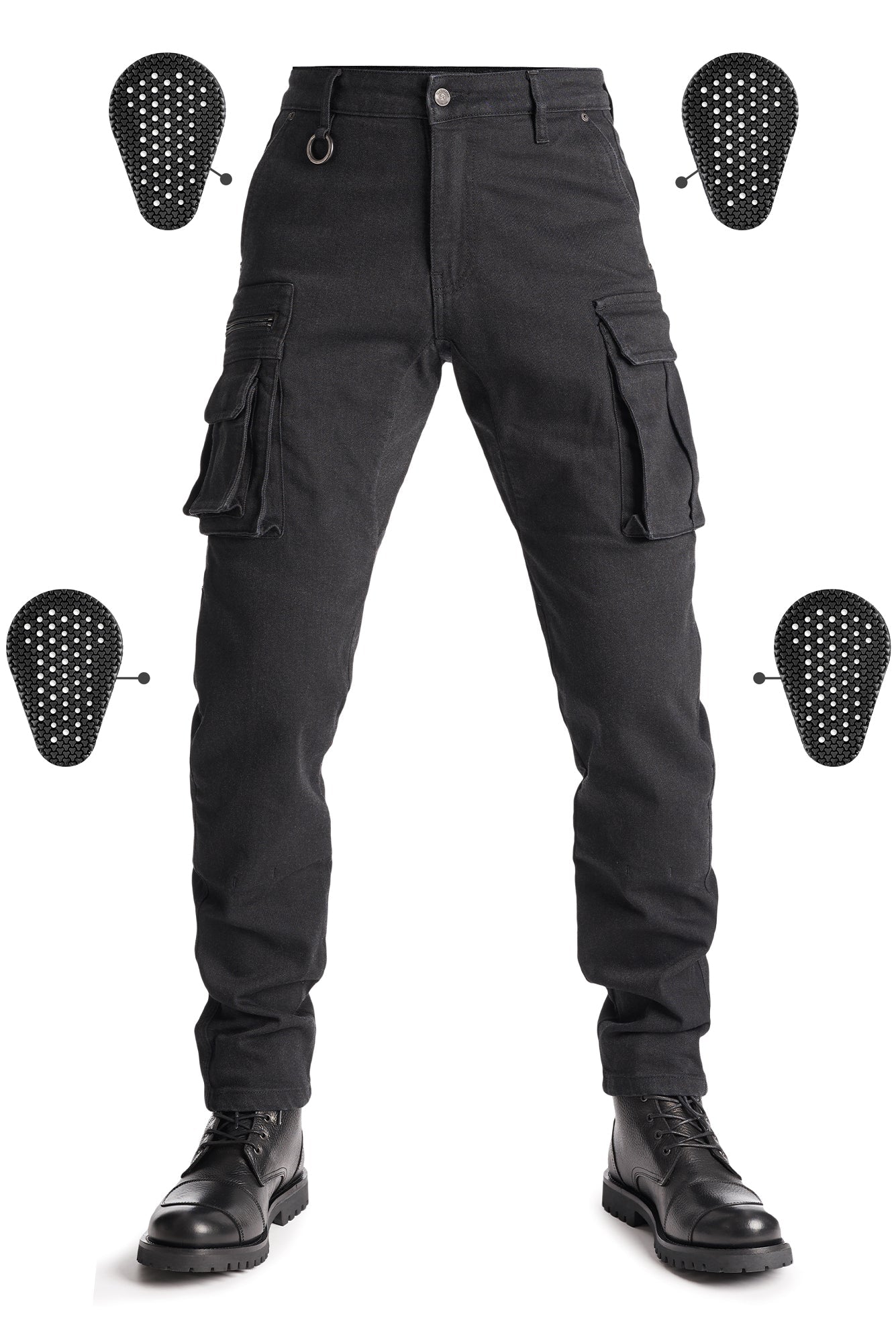 PANDO MOTO Desert Cargo Pants - High Road Motorsports - Motorcycle Pants - DESERT-CARGO-BLACK-W28-L34 - Pando Moto
