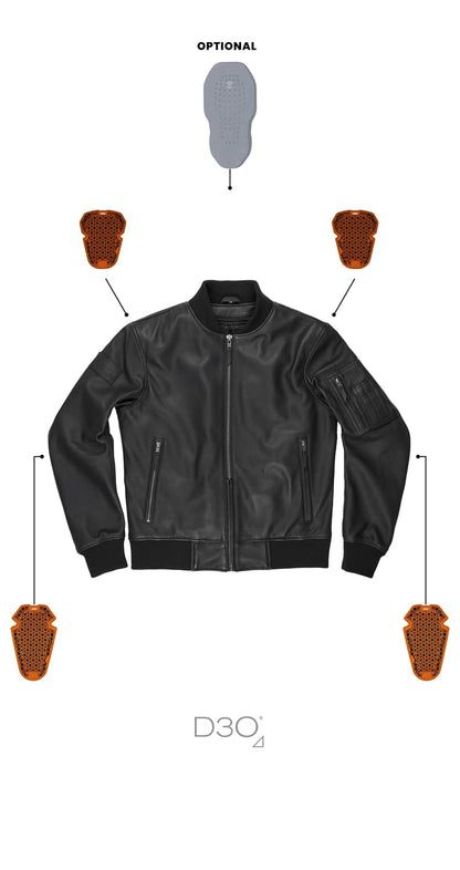 PANDO MOTO Falcon Leather Aviator Jacket - High Road Motorsports - Motorcycle Jacket - FALCON-JACKET-BLACK-XXS - Pando Moto