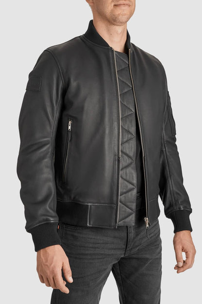 PANDO MOTO Falcon Leather Aviator Jacket - High Road Motorsports - Motorcycle Jacket - FALCON-JACKET-BLACK-XXS - Pando Moto