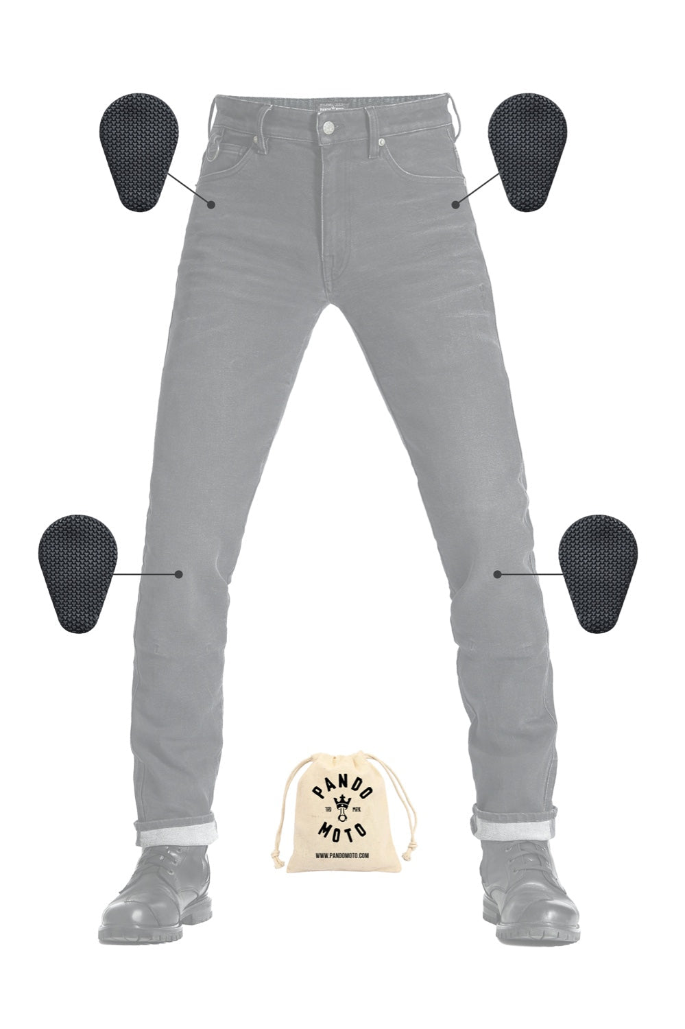 PANDO MOTO James Regular Jeans - High Road Motorsports - Motorcycle Pants - JAMES-REGULAR-BLUE-W28-L34 - Pando Moto