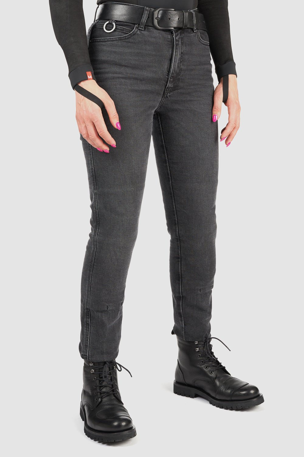 PANDO MOTO Kaya Slim Grey Jeans - High Road Motorsports - Motorcycle Pants - KAYA-SLIM-GREY-W24-L30 - Pando Moto