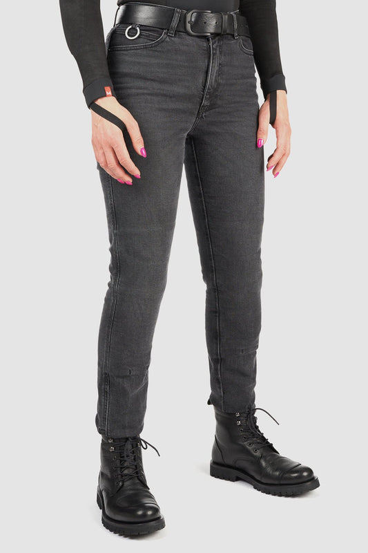 PANDO MOTO Kaya Slim Grey Jeans - High Road Motorsports - Motorcycle Pants - KAYA-SLIM-GREY-W24-L30 - Pando Moto