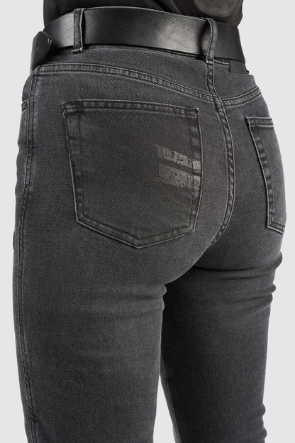 PANDO MOTO Kaya Slim Grey Jeans - High Road Motorsports - Motorcycle Pants - KAYA-SLIM-GREY-W24-L30 - Pando Moto
