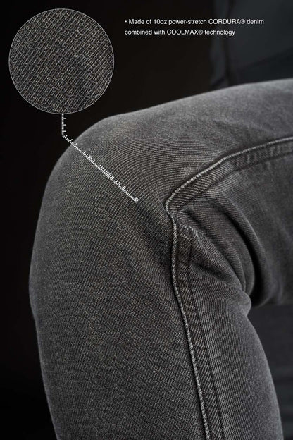 PANDO MOTO Kaya Slim Grey Jeans - High Road Motorsports - Motorcycle Pants - KAYA-SLIM-GREY-W24-L30 - Pando Moto