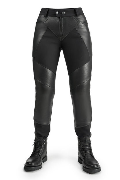 PANDO MOTO Kissaki Black Women's Leather Pants - High Road Motorsports - Motorcycle Pants -  - Pando Moto