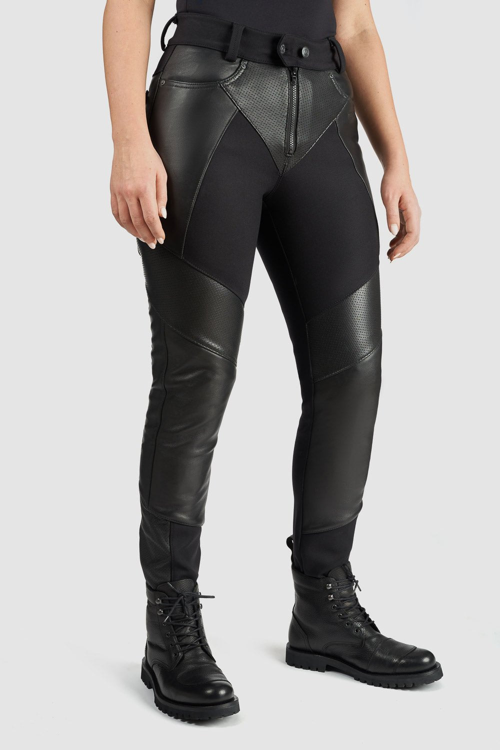 PANDO MOTO Kissaki Black Women's Leather Pants - High Road Motorsports - Motorcycle Pants -  - Pando Moto
