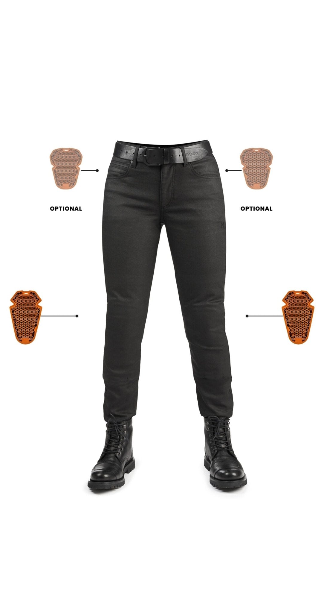 PANDO MOTO Lorica Black A Jeans - High Road Motorsports - Motorcycle Pants - LORICA-BLACK-A-W24-L30 - Pando Moto