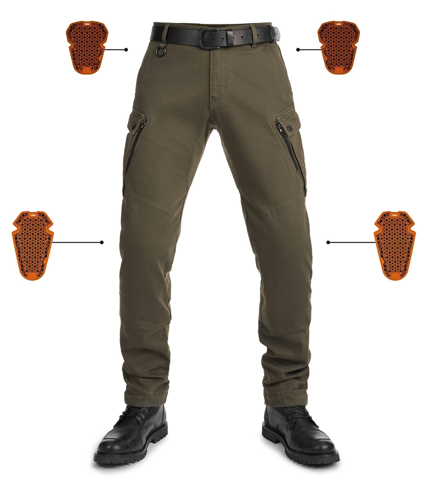 PANDO MOTO Mark AAA Cargo Pants - High Road Motorsports - Motorcycle Pants - MARK-OLIVE-AAA-W28-L34 - Pando Moto