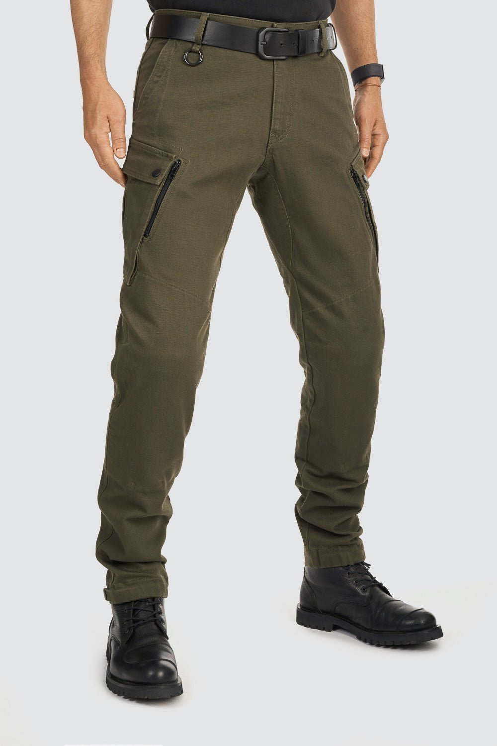 PANDO MOTO Mark AAA Cargo Pants - High Road Motorsports - Motorcycle Pants - MARK-OLIVE-AAA-W28-L34 - Pando Moto