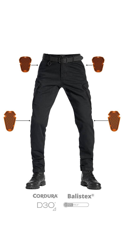 PANDO MOTO Mark AAA Cargo Pants - High Road Motorsports - Motorcycle Pants - MARK-BLACK-AAA-W28-L34 - Pando Moto