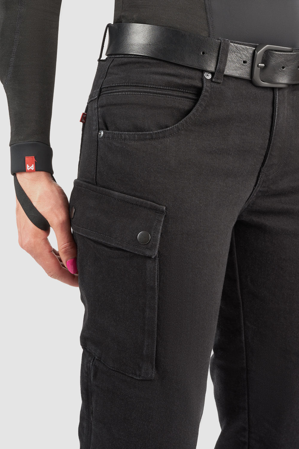 PANDO MOTO Mila Cargo Pants - High Road Motorsports - Motorcycle Pants - MILA-CARGO-BLACK-W24-L30 - Pando Moto