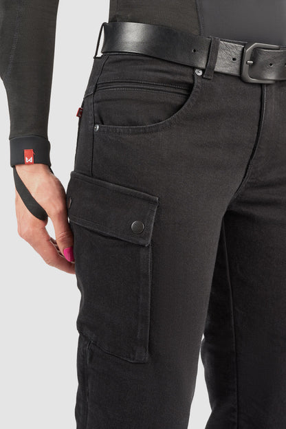 PANDO MOTO Mila Cargo Pants - High Road Motorsports - Motorcycle Pants - MILA-CARGO-BLACK-W24-L30 - Pando Moto