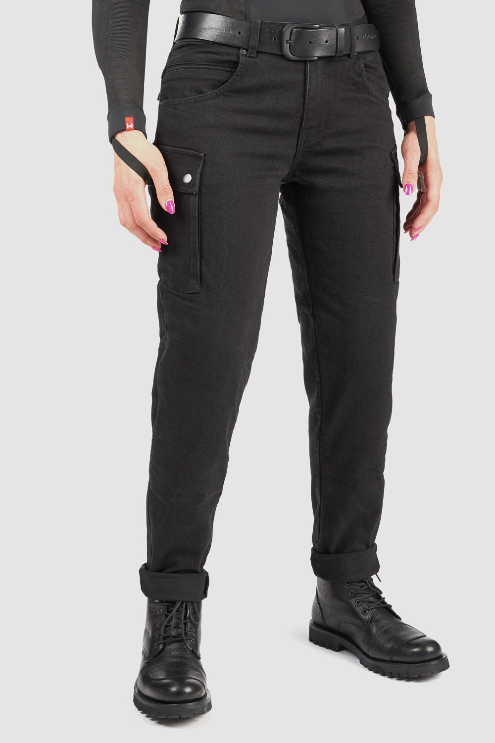 PANDO MOTO Mila Cargo Pants - High Road Motorsports - Motorcycle Pants - MILA-CARGO-BLACK-W24-L30 - Pando Moto