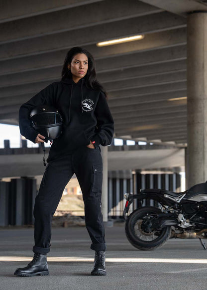 PANDO MOTO Mila Cargo Pants - High Road Motorsports - Motorcycle Pants - MILA-CARGO-BLACK-W24-L30 - Pando Moto