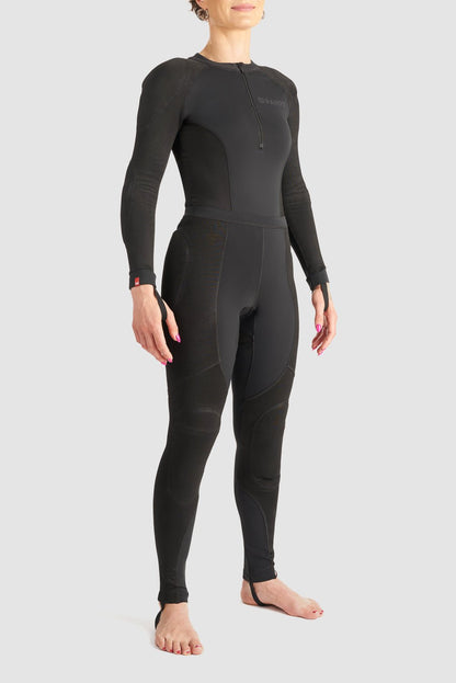 PANDO MOTO Shell WW Black 02 Women's Armored Body Suit - High Road Motorsports - Armored Body Suit - SHELL-WW-BLACK-02-XXS - Pando Moto