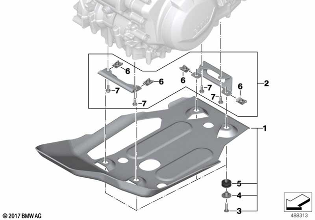 BMW Attachment Set for Aluminum Enduro Engine Guard (11848544599)