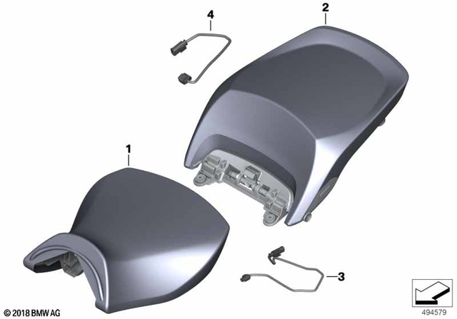 BMW Rider's Seat With Seat Heating, Black (52538544784)