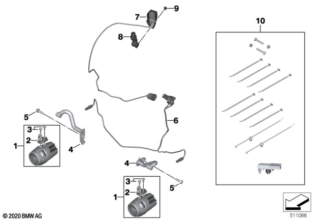 BMW Wiring Harness for Led Additional Headlight (61121540935)
