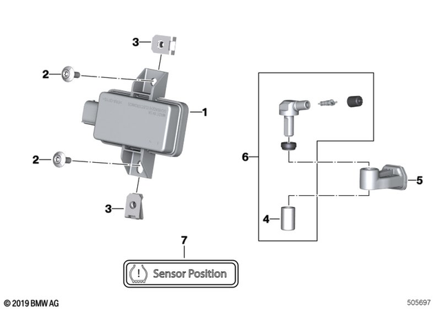 BMW Sign, Rdc Tyre Pressure Monitoring (71217698971)