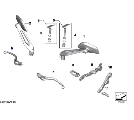 BMW Option 719 Shadow Brake Lever, Adjustable (77239829546)