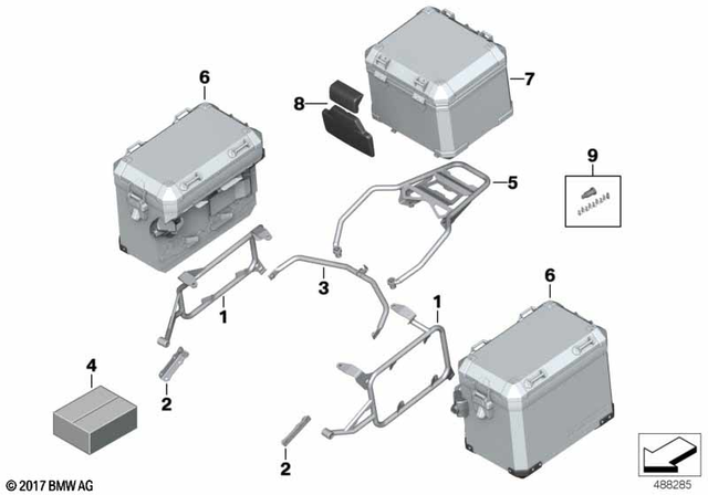 BMW Attachment Set for Case Carrier for Aluminum Case (77428405472)