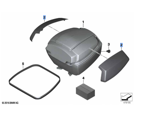 BMW Lid Embellisher, Left, Primed (77438527415)