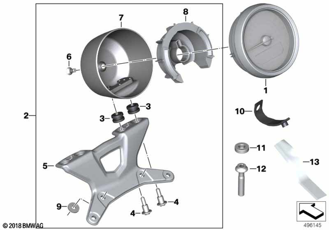 BMW Bracket for Double Instrument Cluster, Black (77538389483)