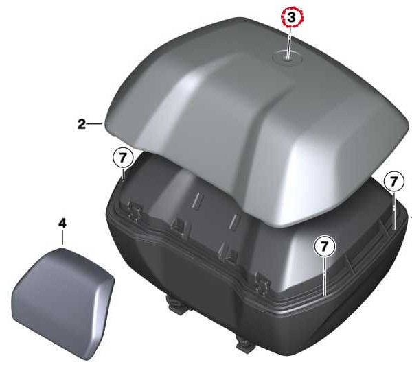 BMW Large Top Box 2 and Backrest Pad (77438354934)