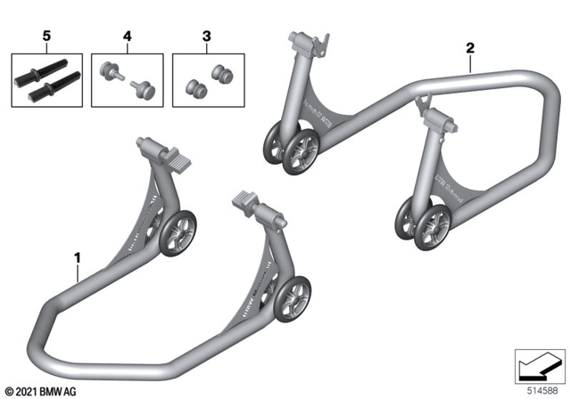 BMW Adapters for Auxiliary Stand, Sport (77025A0A461) - High Road Motorsports - Stands & Supports - 77025A0A461 - BMW