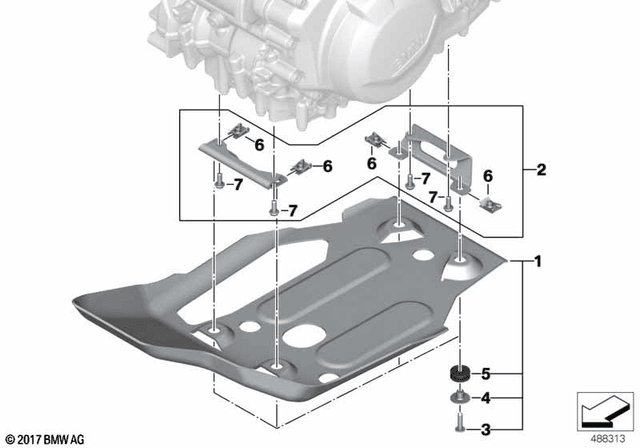 BMW Attachment Set for Aluminum Enduro Engine Guard (11848544599) - High Road Motorsports - Engine Protection - 11848544599 - BMW