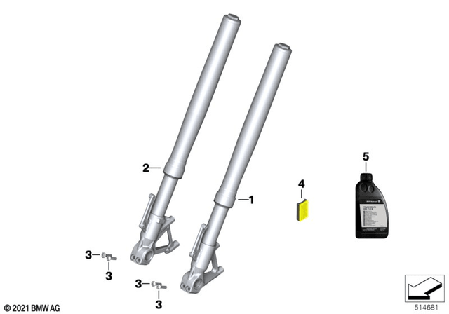 BMW Black Fork Leg, Left (31429480489) - High Road Motorsports - Suspension - 31429480489 - BMW