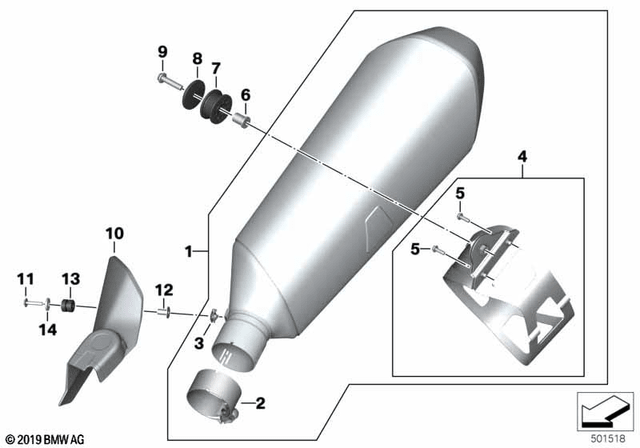 BMW Chrome - Plated End Silencer (18518559523) - High Road Motorsports - Exhaust - 18518559523 - BMW