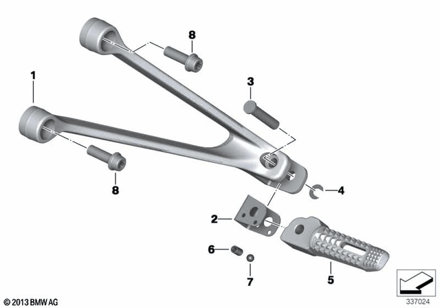 BMW Footrest, Rear Left (46717708633) - High Road Motorsports - Footpegs & Controls - 46717708633 - BMW