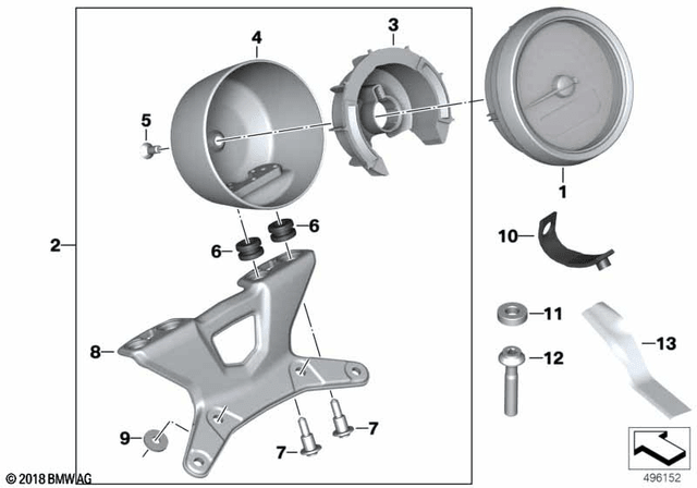 BMW Holder for Double Instrument Cluster, Matte Chrome - Plated (77538389482) - High Road Motorsports - Instruments - 77538389482 - BMW