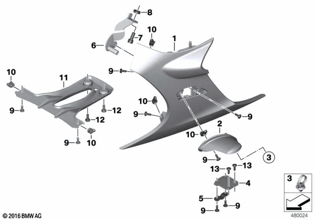 BMW Left Auxiliary Headlight Bracket (46638535967) - High Road Motorsports - Lighting & Signals - 46638535967 - BMW