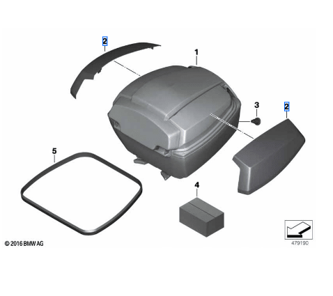BMW Lid Embellisher, Right, Primed (77438527416) - High Road Motorsports - Hard Cases - 77438527416 - BMW