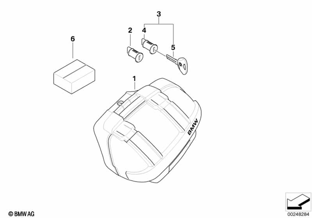 BMW Lock Barrel, Complete, for 2 Cases (51257688841) - High Road Motorsports - Garage - 51257688841 - BMW