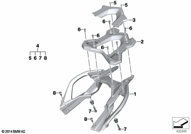 BMW Luggage Carrier, Lower Section (46548534264) - High Road Motorsports - Luggage Mounting - 46548534264 - BMW