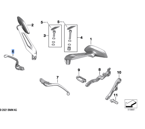 BMW Option 719 Shadow Brake Lever, Adjustable (32729829546) - High Road Motorsports - Levers & Grips - 32729829546 - BMW