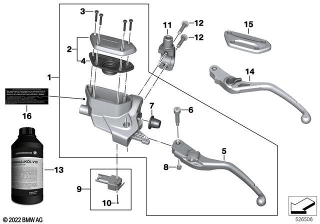 BMW Pipe Clamp, Left (32728534366) - High Road Motorsports - Levers & Grips - 32728534366 - BMW